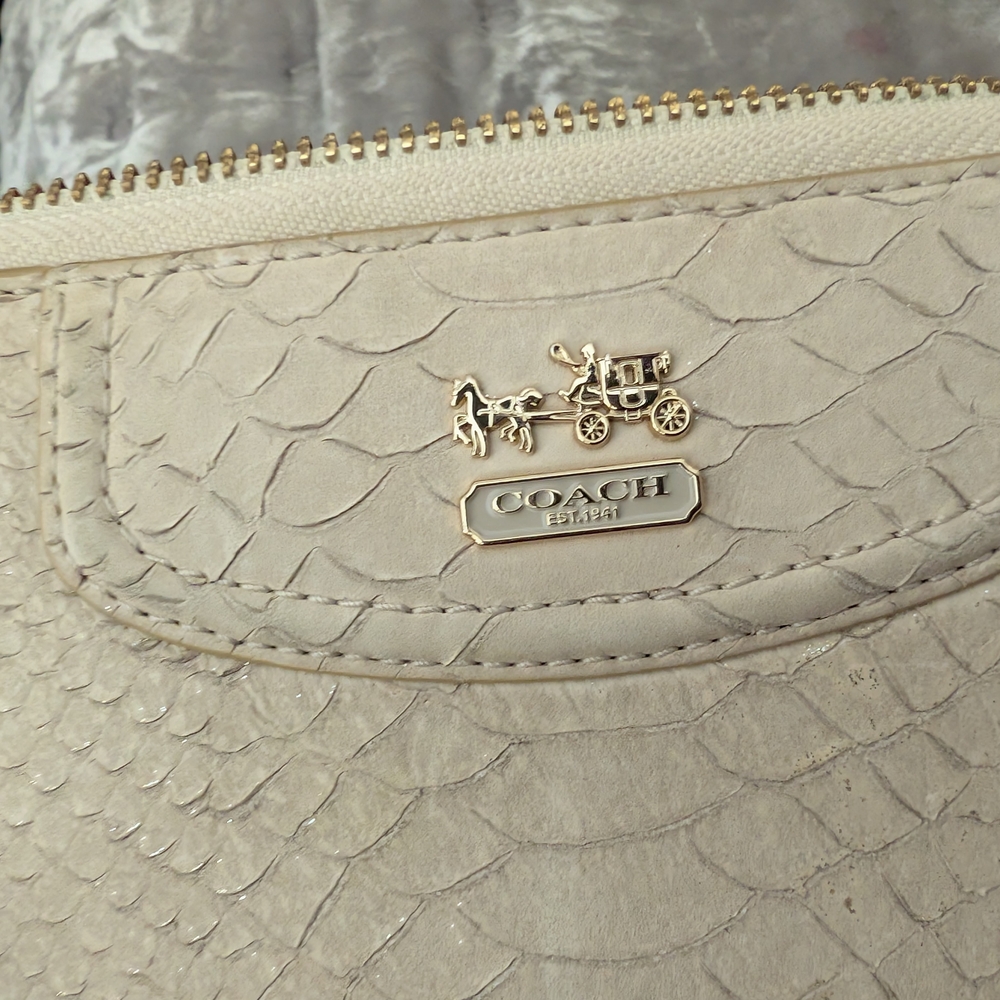 Coach Beige Textured Women's Bag